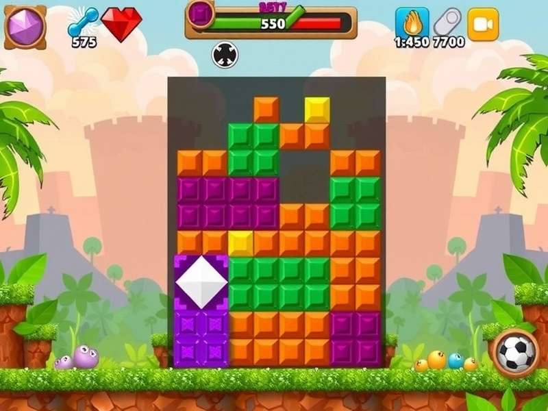 Block Blast Gameplay Screenshot showing advanced puzzle solving