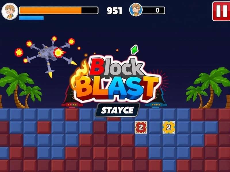Block Blast Game Google Play Store Interface showing high score gameplay