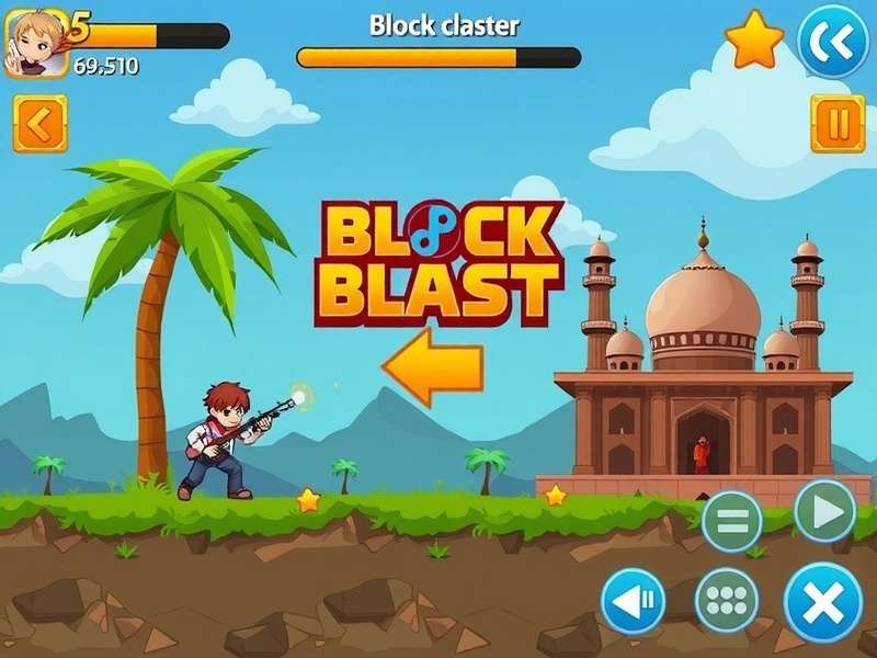 Block Blast game screenshot showing colorful blocks