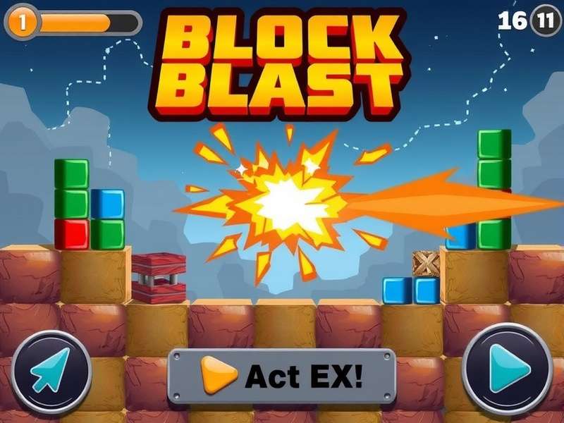 Block Blast game interface showing colorful blocks on a grid