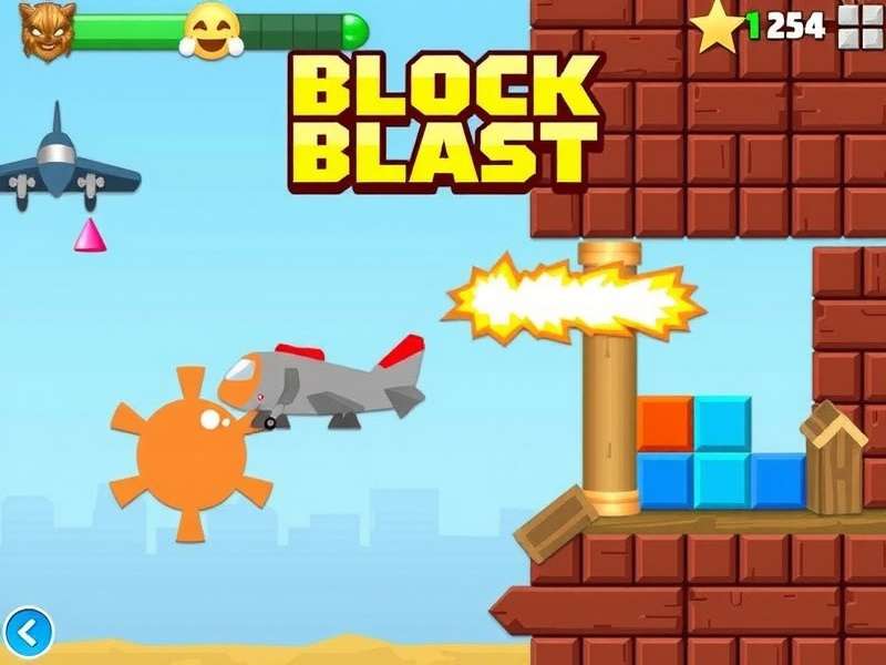 Colorful block puzzle game interface on a mobile device