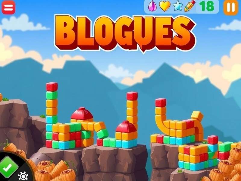 Block Blast game interface showing colorful blocks on a grid