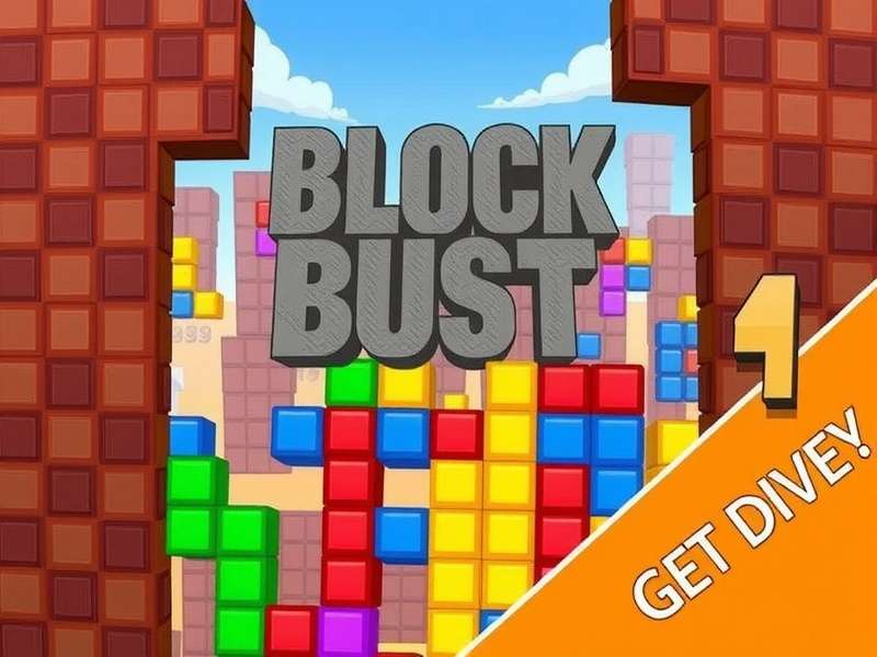 Block Blast game interface showing colorful blocks on mobile screen