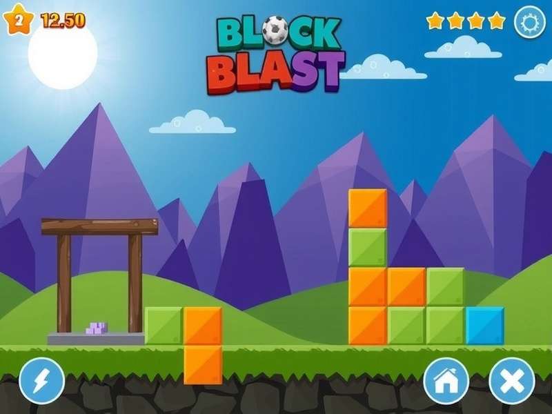 Block Blast Game gameplay screenshot showing colorful blocks