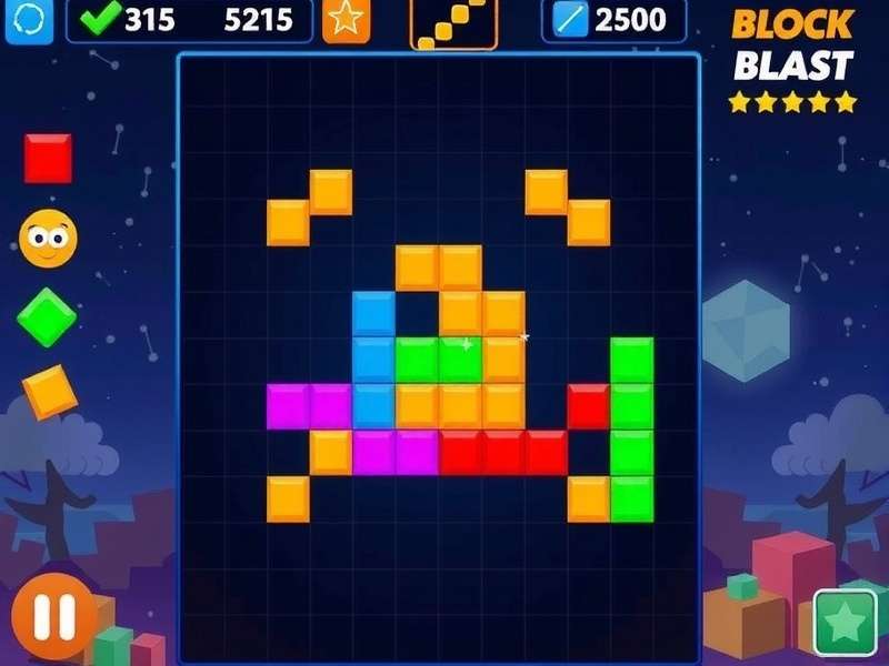 Block Blast Puzzle Game gameplay screenshot showing colorful blocks and high score
