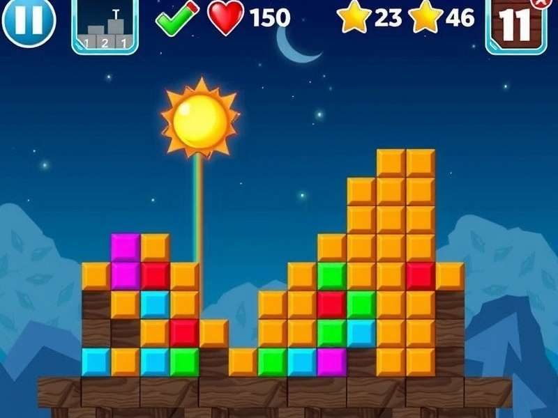 Block Blast gameplay on a smartphone showing colorful blocks