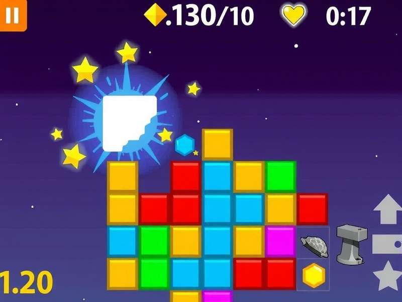Block Blast Game screenshot showing colorful blocks on PC