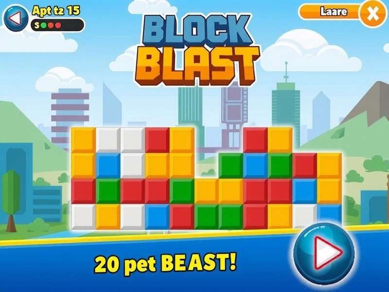 Block Blast 2025 Gameplay Screenshot showing advanced puzzle grid