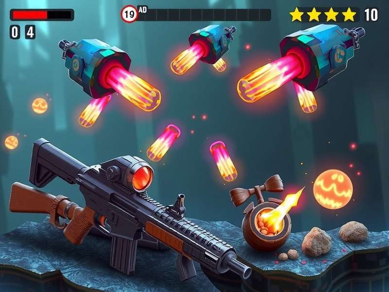 Strategic gameplay of Glock Blast on a mobile device