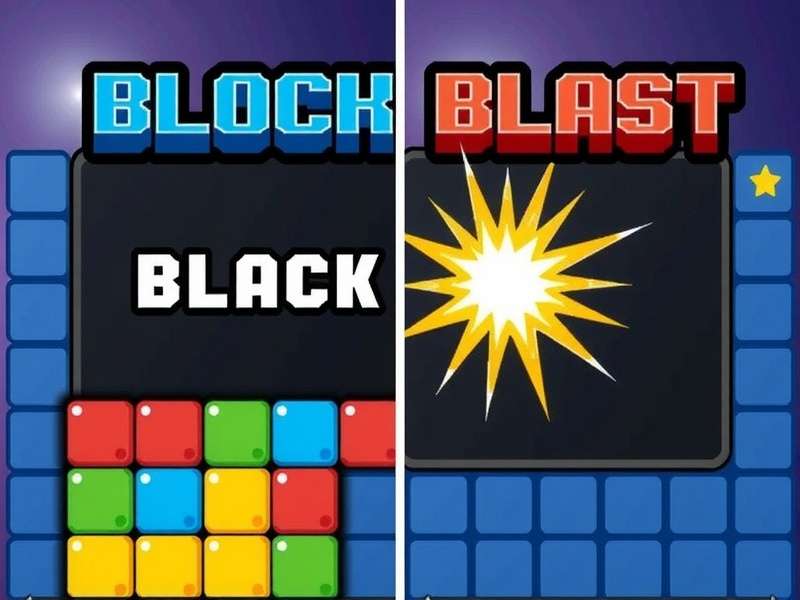 Block Blast game interface showing colorful blocks and high score