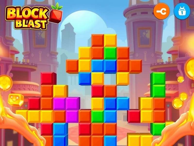 Block Blast Gameplay screenshot showing colorful blocks on a grid