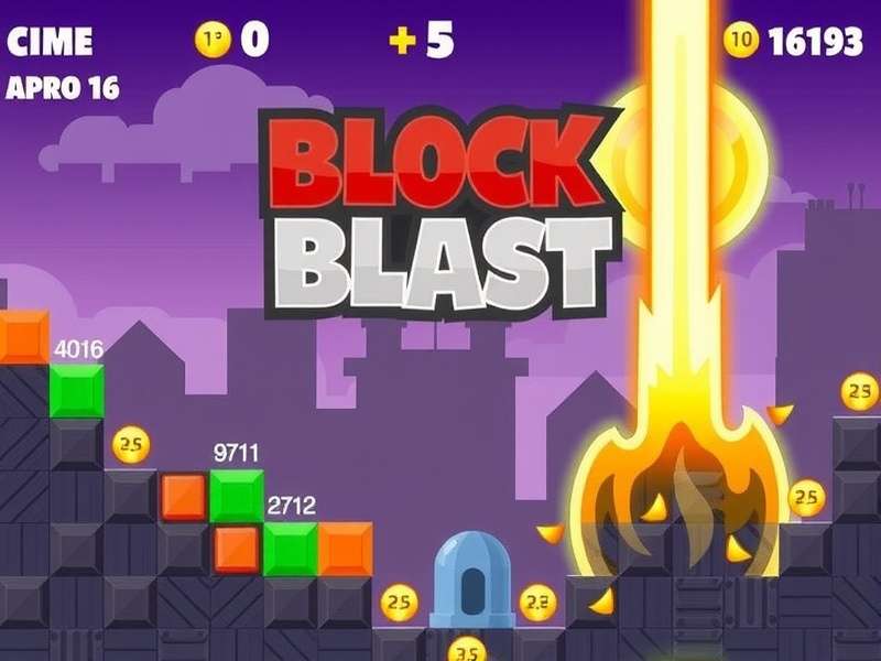 Block Blast gameplay on mobile device showing colorful blocks