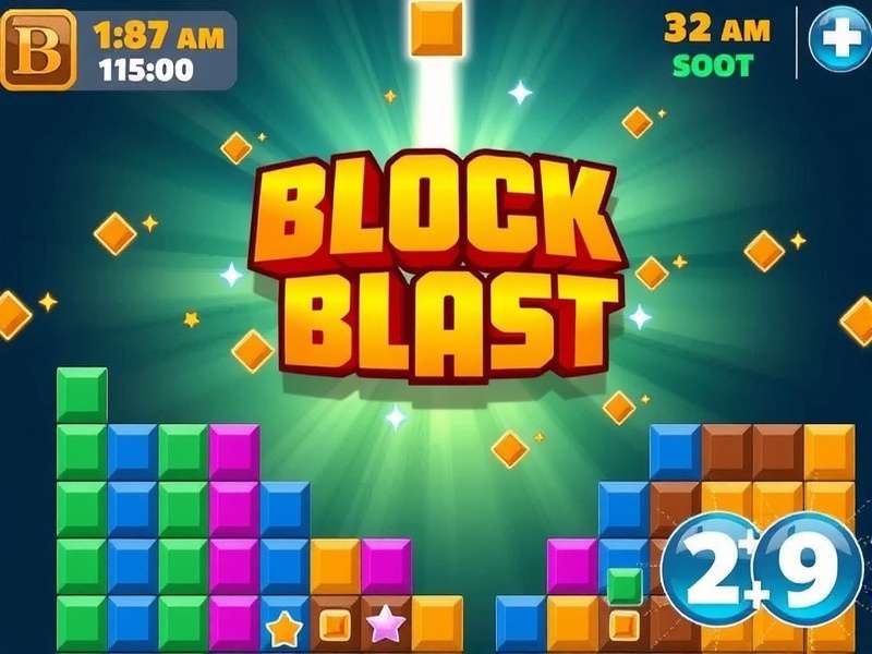 Advanced Block Blast gameplay showing complex block arrangements