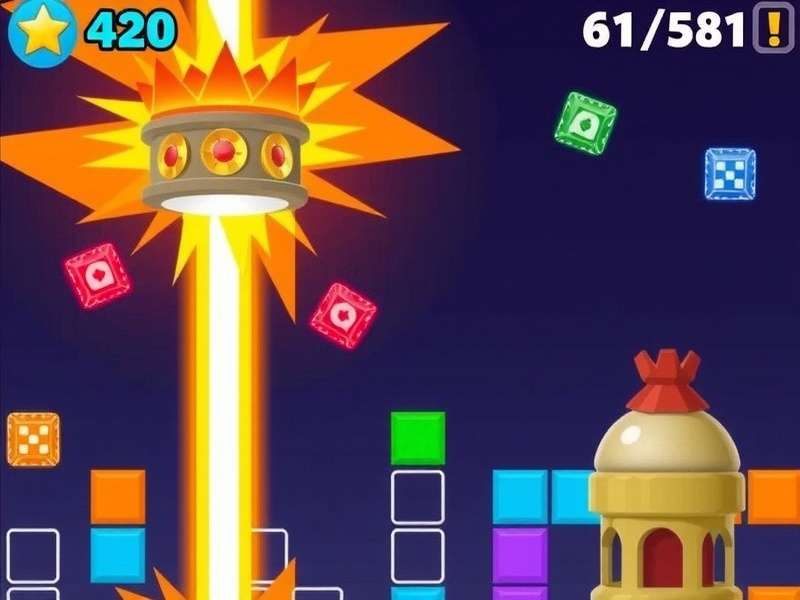 Person playing a block puzzle game on a laptop in a cozy setting