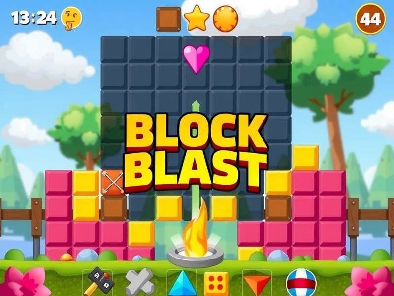 Block Blast Game on Poki Platform showing colorful blocks