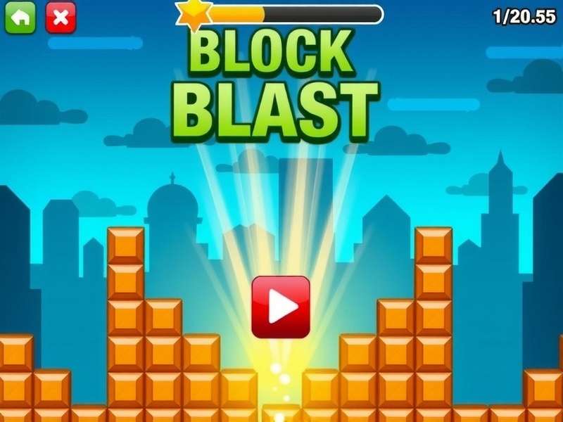 Block Blast game interface showing colorful puzzle blocks on a grid