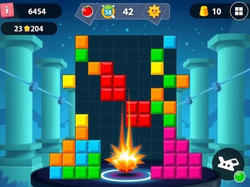 Block Blast Jogar gameplay screenshot showing colourful blocks and scoring interface - India's favourite puzzle game