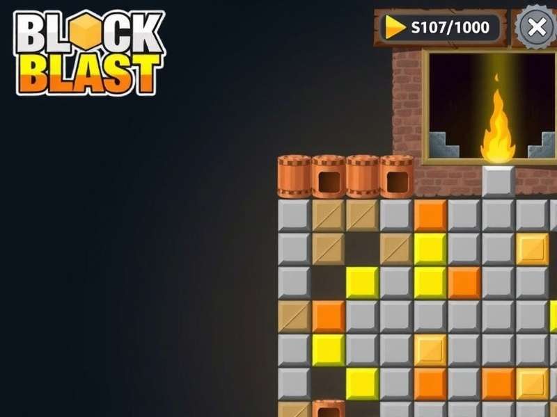 Block Blast gameplay showing colourful blocks and scoring interface
