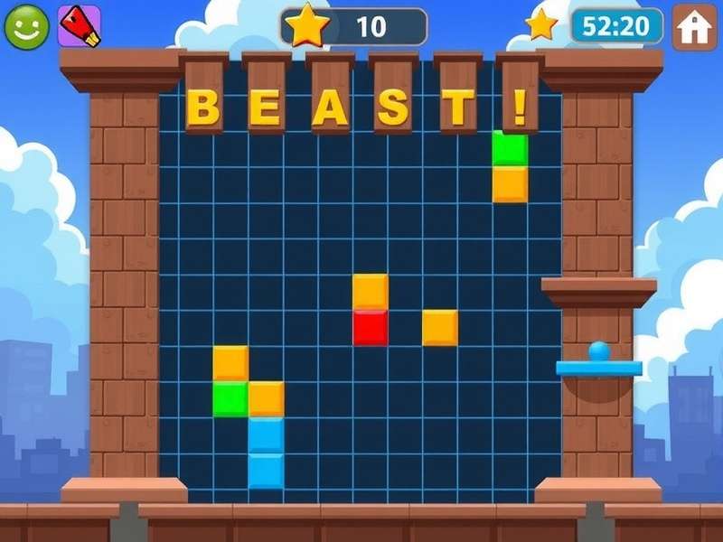 Block Blast game play on mobile device showing colorful puzzle blocks