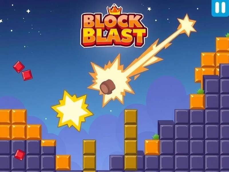 Block Blast Free gameplay screenshot showing colorful blocks on a grid board with score display