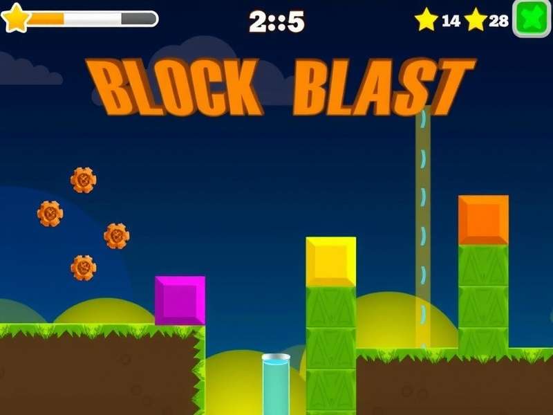 Juego De Block Blast gameplay screenshot with colorful blocks and score display