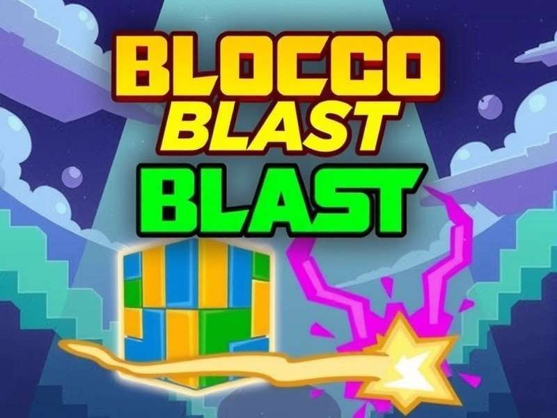 Bloco Blast gameplay screenshot showing colorful blocks on an 8x8 grid