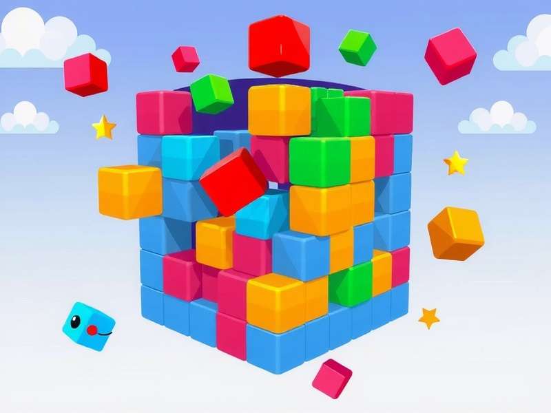 Block Blast Game App Icon – vibrant puzzle blocks forming the iconic logo on a dark blue background