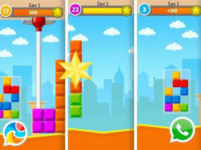 Block Blast App gameplay showing colorful blocks on an 8x8 grid with score display