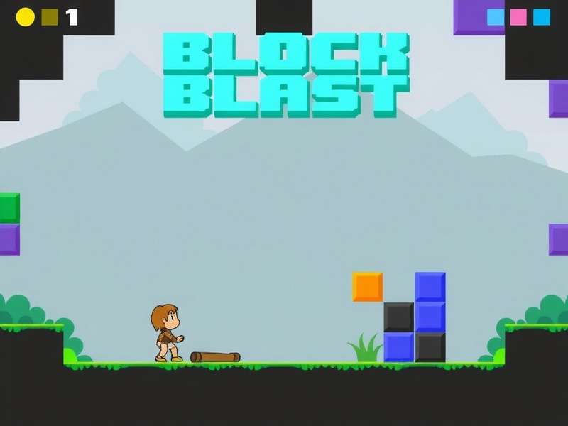 Juego Block Blast gameplay showing colorful blocks on a grid with high score display