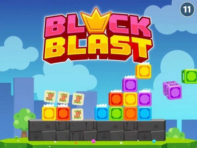 Block Blast Hungry Studio gameplay screenshot showing colorful blocks and puzzle grid