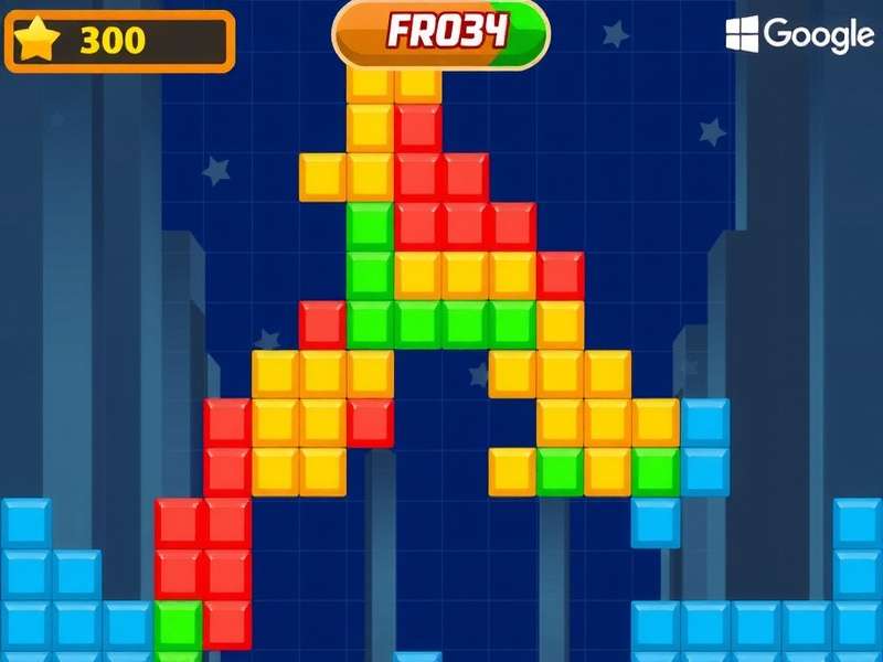 Block Blast Google Games – puzzle grid with colourful blocks on a dark background