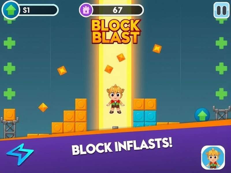 Block Blast game on Android smartphone — vibrant block puzzle gameplay